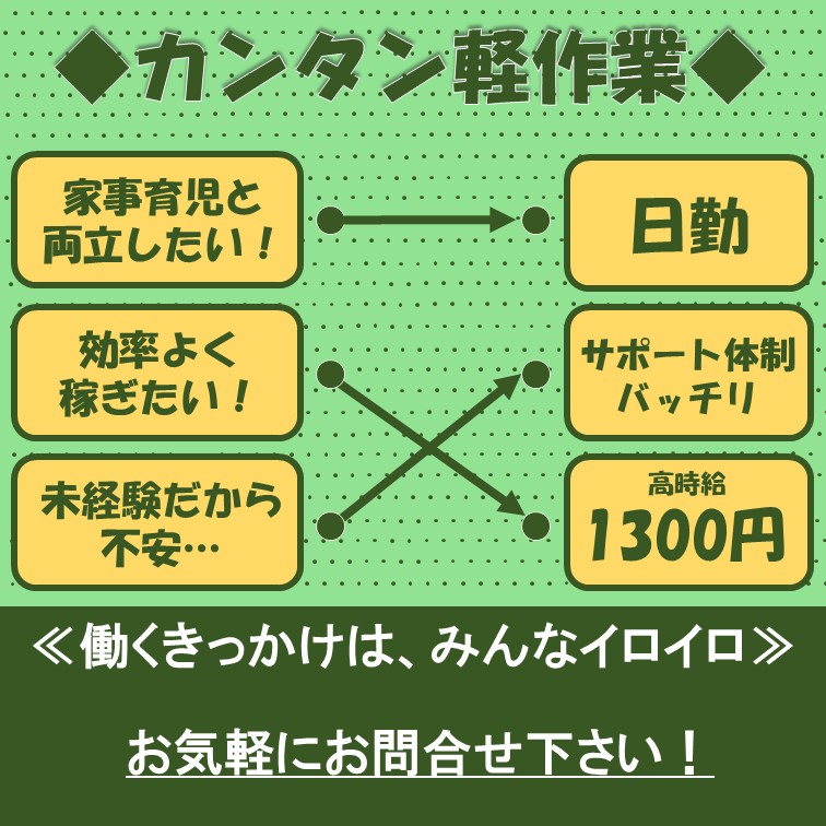 【主婦層も時給1300円で満足‐時間外は自由‐月収24万目指せる‐シングルタスク簡単な作業】